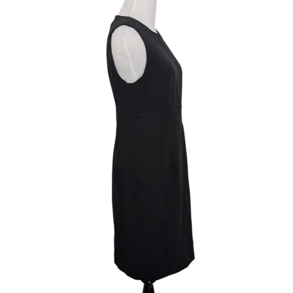Talbots Sleeveless Sheath Dress Womens Petite Size 8 Black Stretch Party Career - Picture 7 of 11
